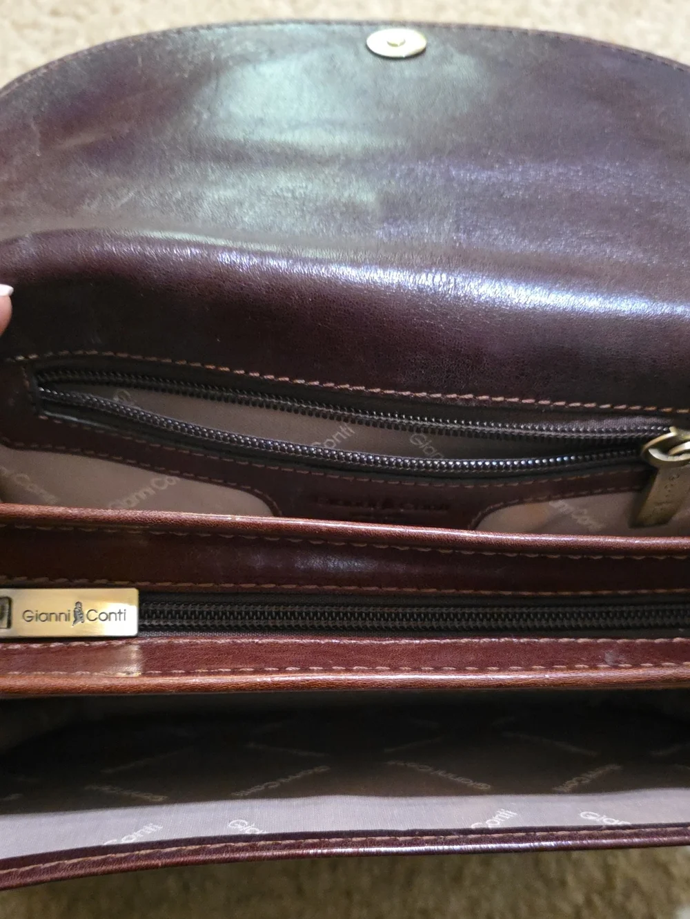 Gianni Canti Leather Crossbody Bag - Brown